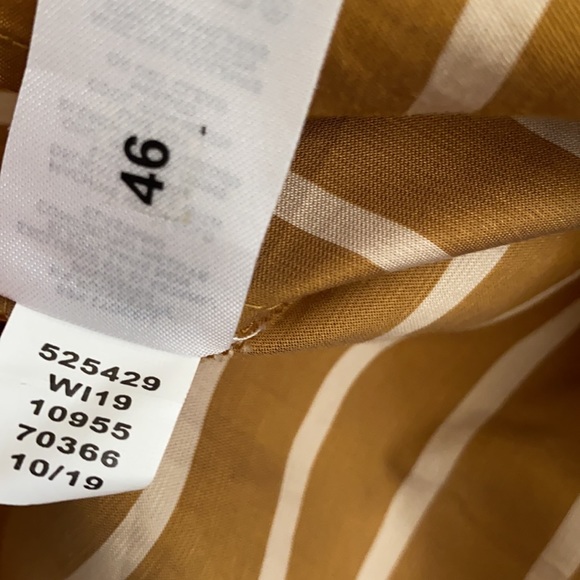 Loft Beach | V-Neck Striped Keyhole Tie Front Short Sleeve Peplum Top Bronze XXS - Picture 8 of 16